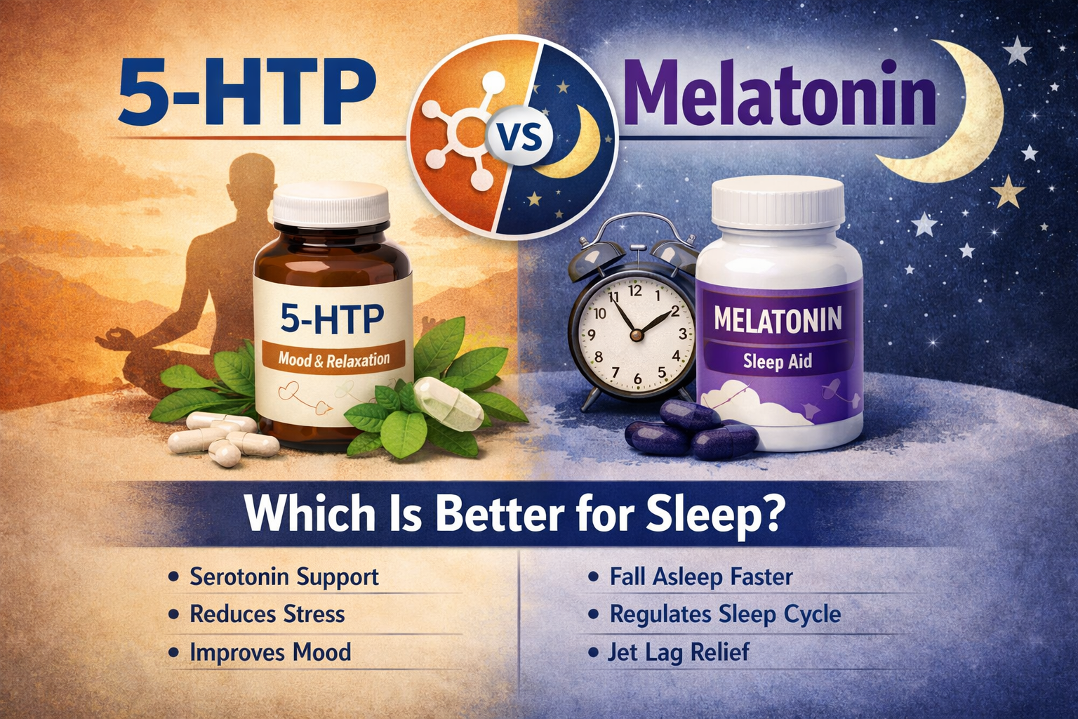5-HTP vs melatonin comparison for sleep support