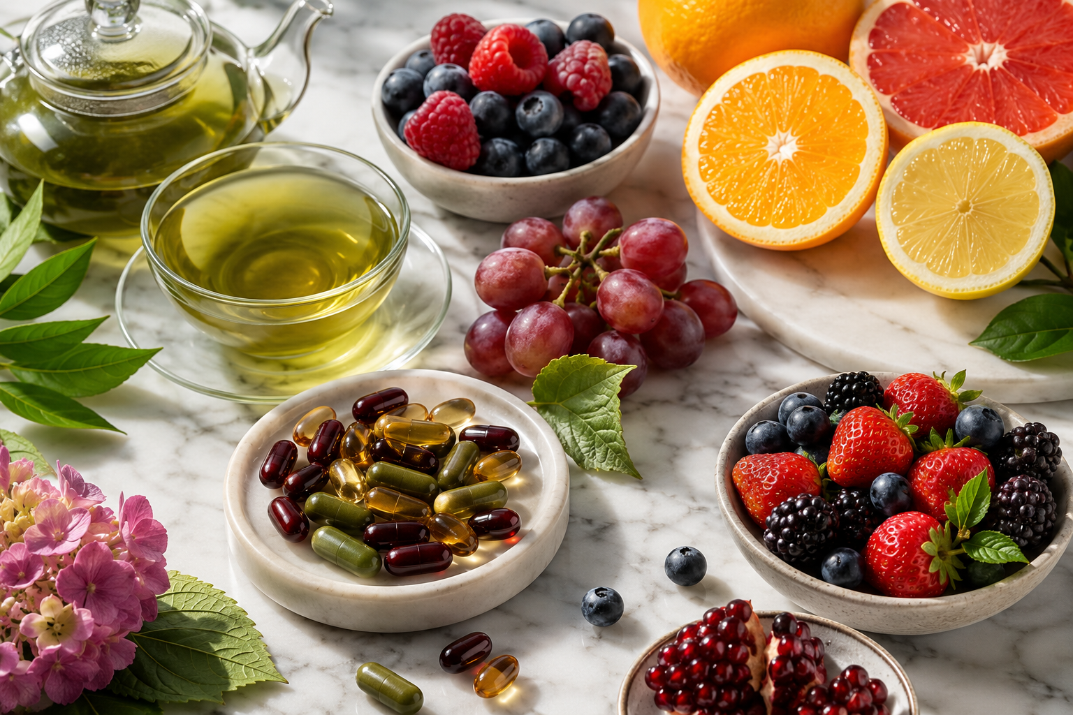 antioxidant supplements and natural ingredients for cellular health immune support heart health and healthy aging