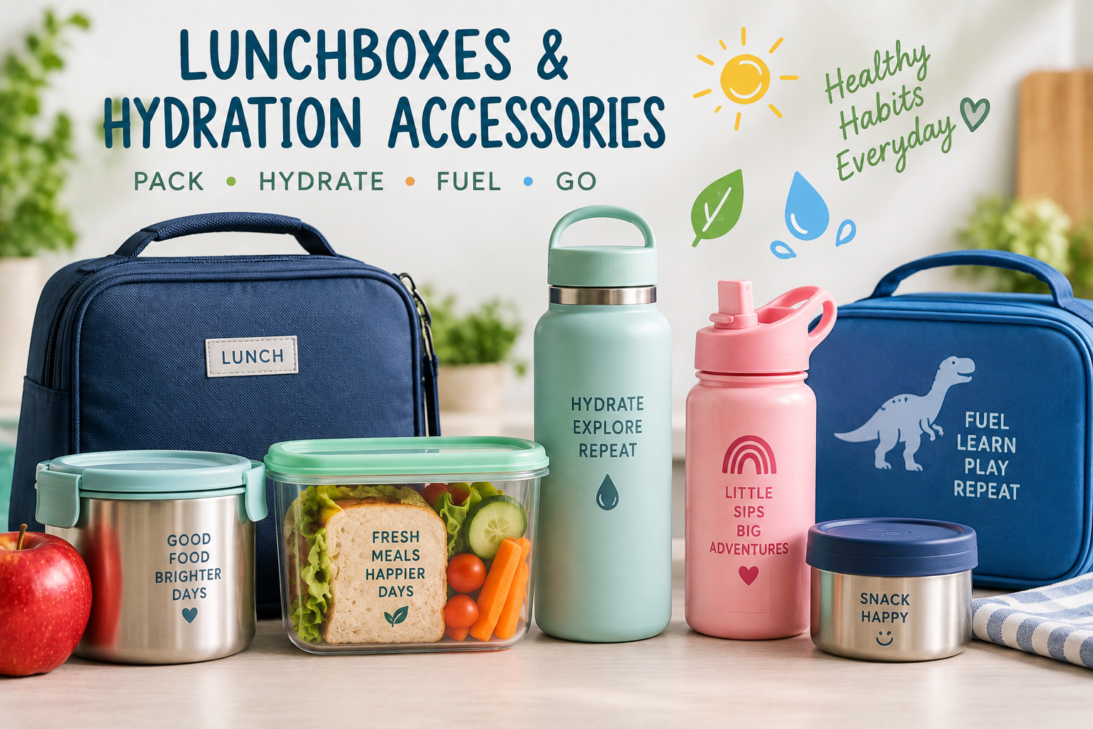 Lunchboxes & Hydration Accessories – Bottles, Lunch Bags & On-the-Go Essentials
