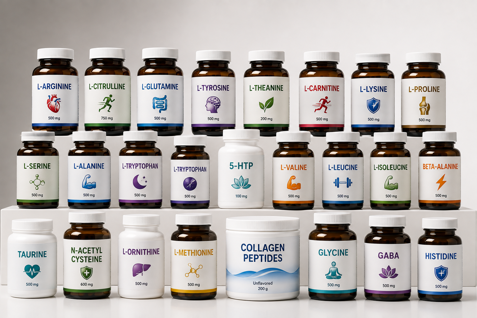 Individual Amino Acid Supplements – Targeted Support for Muscle, Focus, Recovery & Wellness