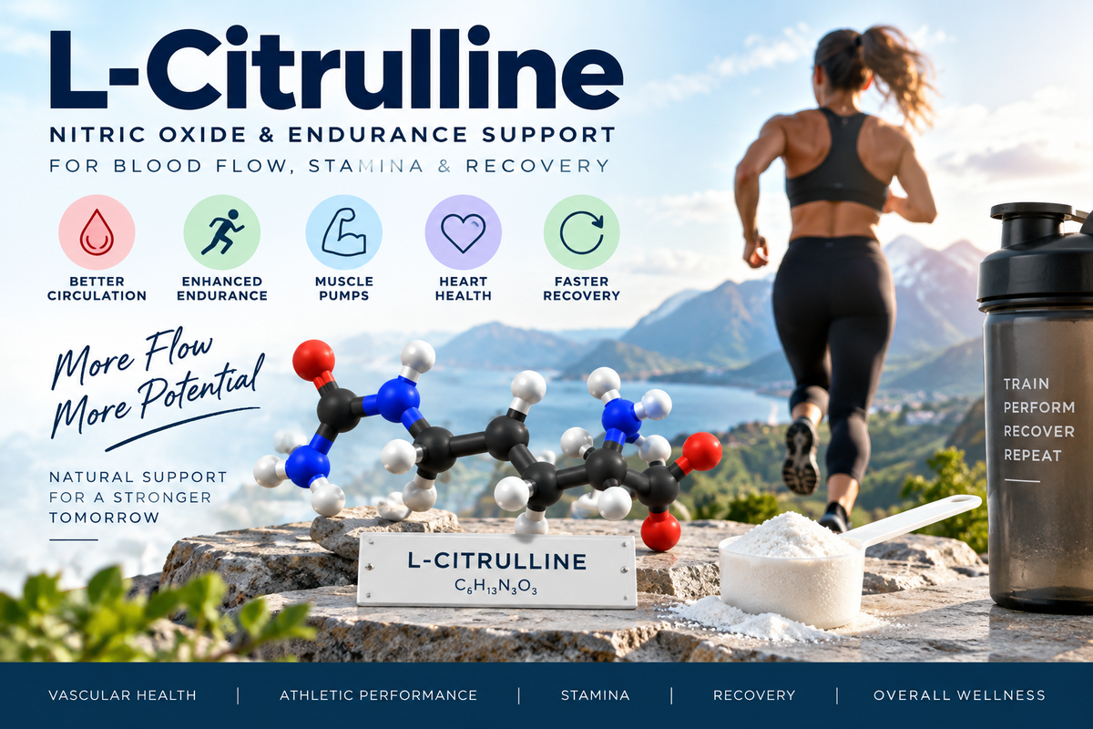 L-Citrulline – Nitric Oxide, Blood Flow & Endurance Support