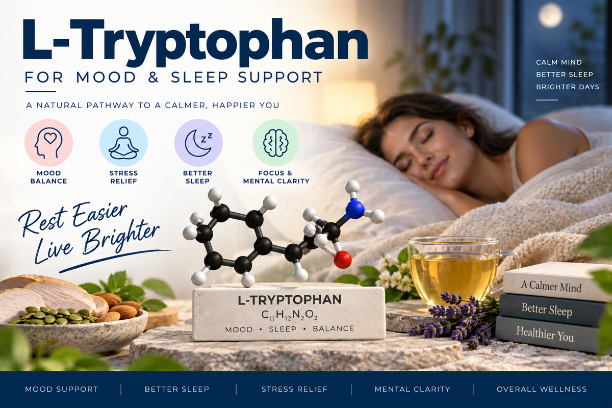 L-Tryptophan – Mood, Relaxation & Sleep Support