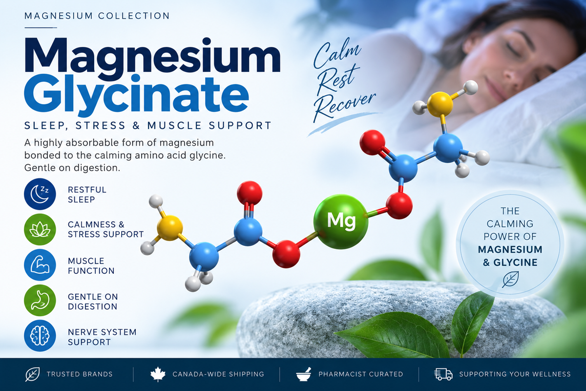 Magnesium Glycinate – Sleep, Stress & Muscle Support