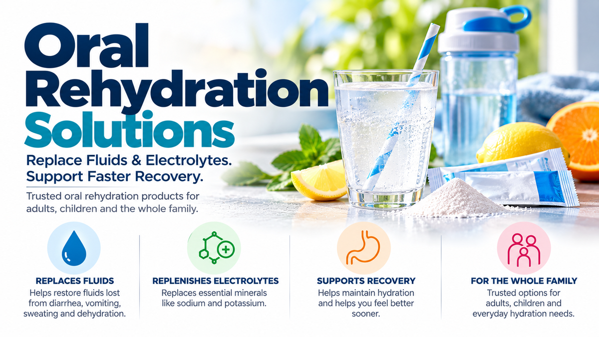 Oral Rehydration Solutions – Electrolyte Drinks, ORS Powders & Hydration Support