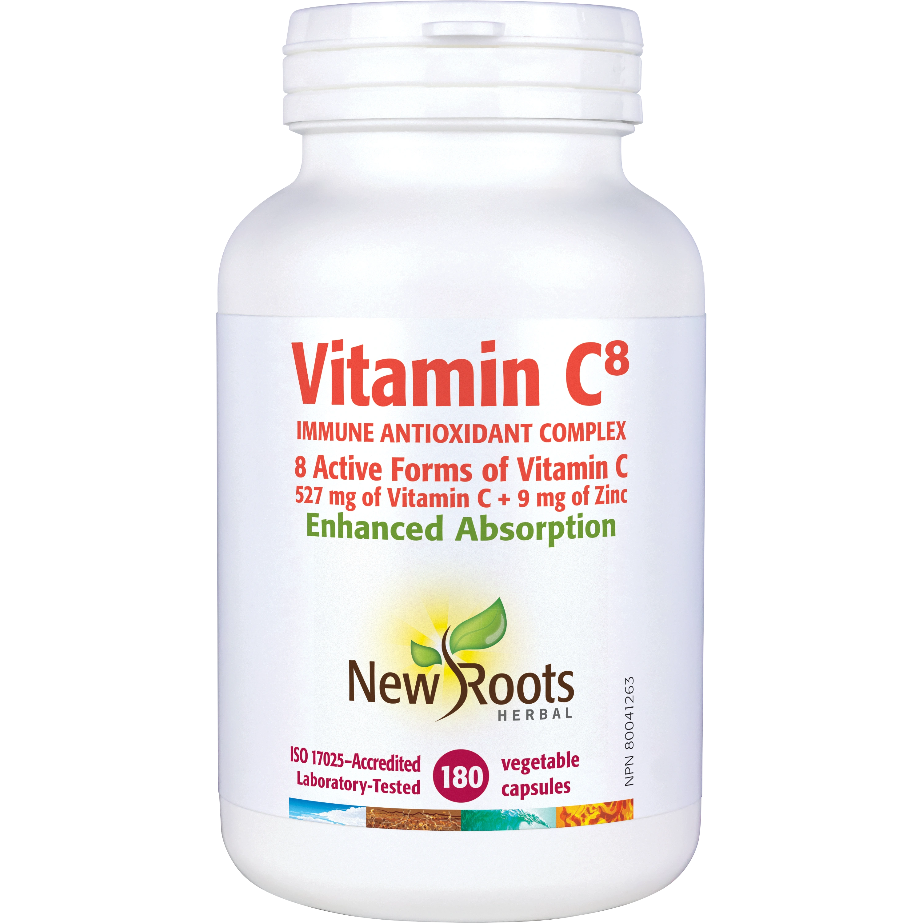 Vitamin C⁸ (Capsules) | New Roots HERBAL® | 45 OR 90 OR 180 Veg Capsules