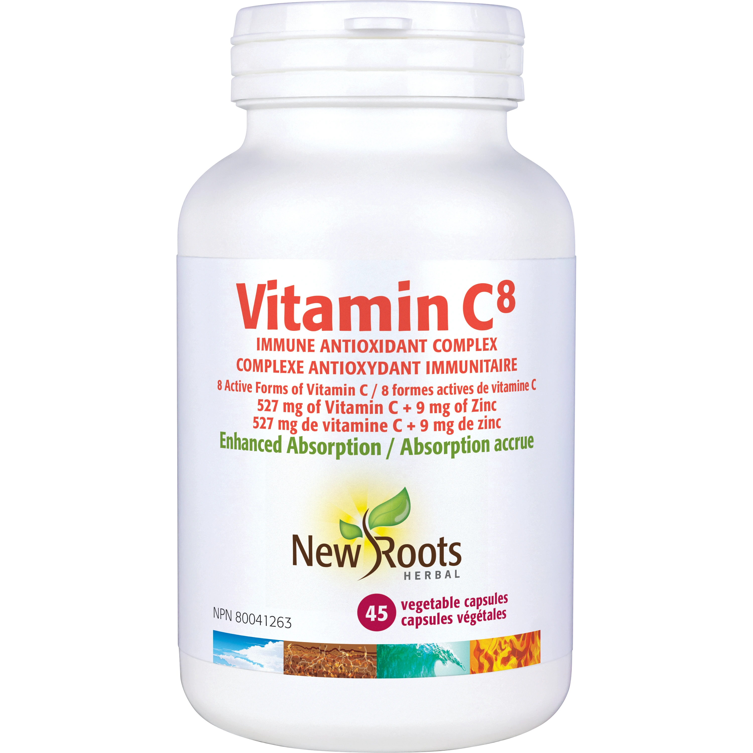 Vitamin C⁸ (Capsules) | New Roots HERBAL® | 45 OR 90 OR 180 Veg Capsules