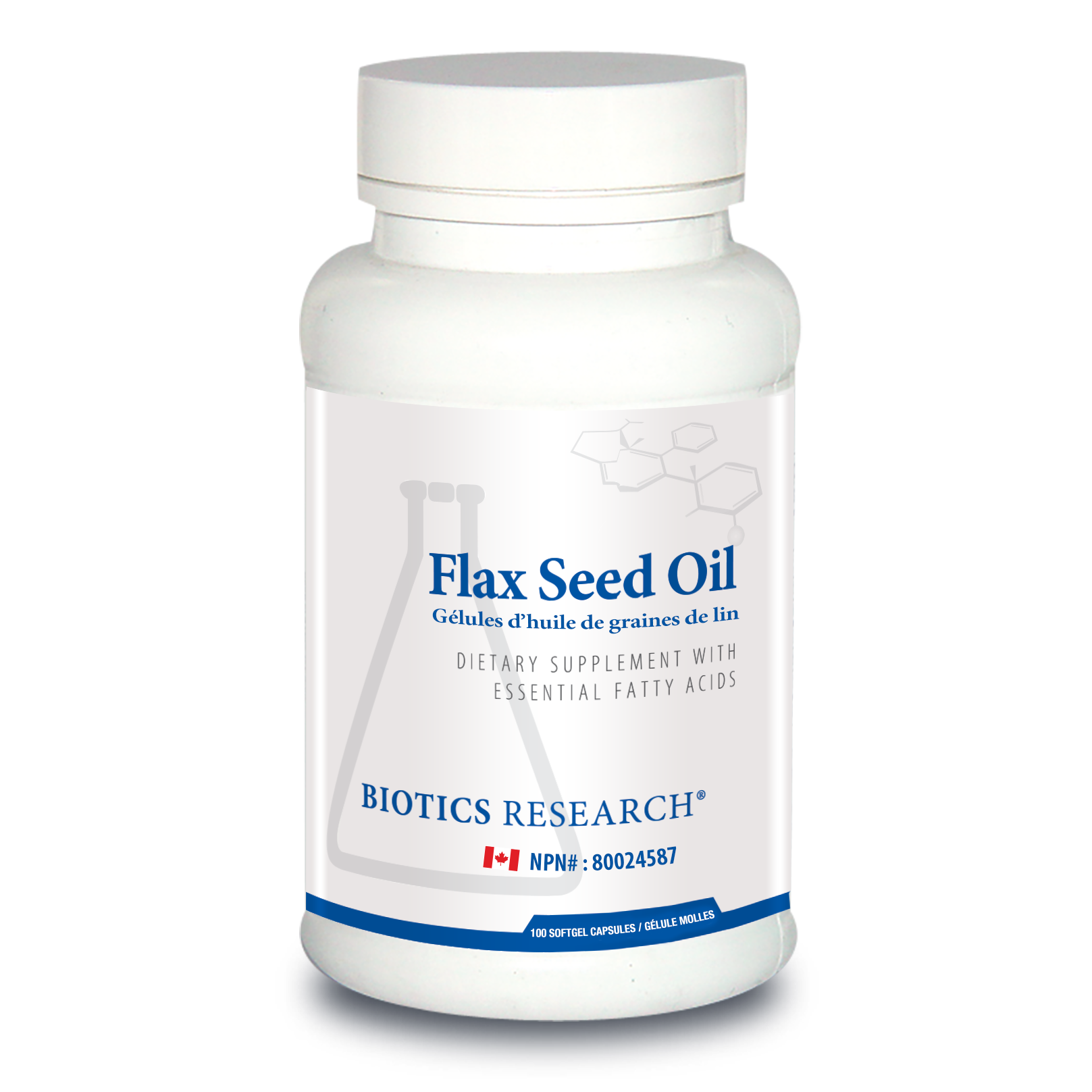 Flax Seed Oil Caps | Biotics Research® | 100 Capsules