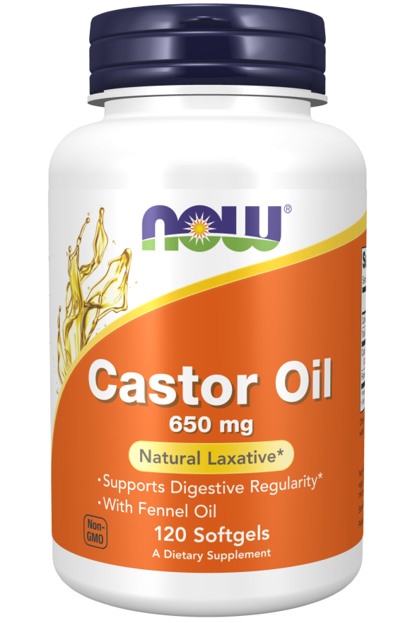 Castor Oil 650 mg | NOW® | 120 Softgels