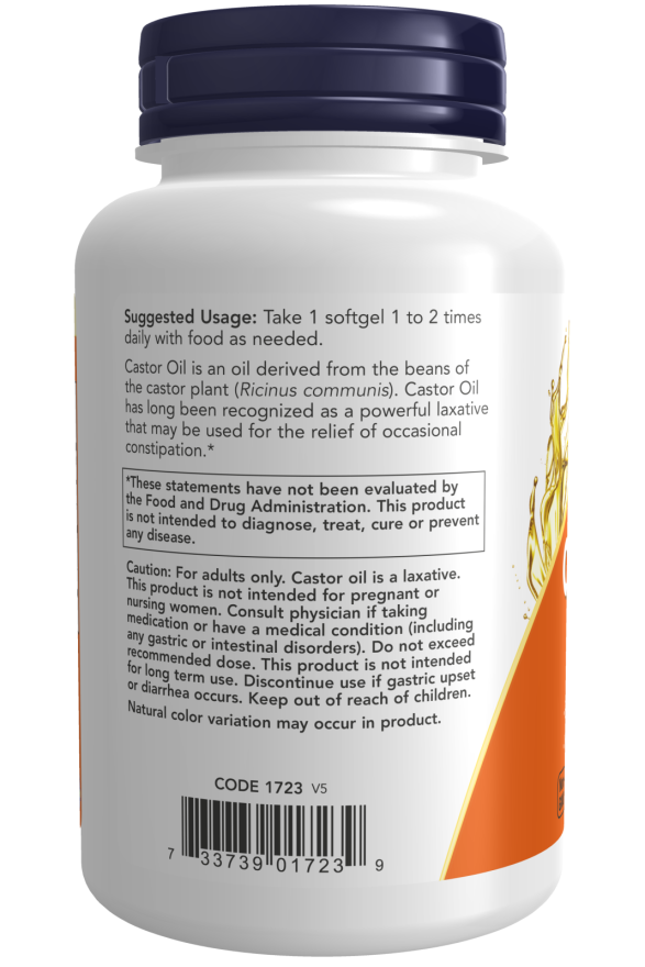 Castor Oil 650 mg | NOW® | 120 Softgels