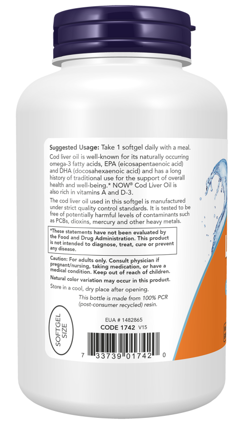 Cod Liver Oil 650 mg | NOW® | 250 Softgels