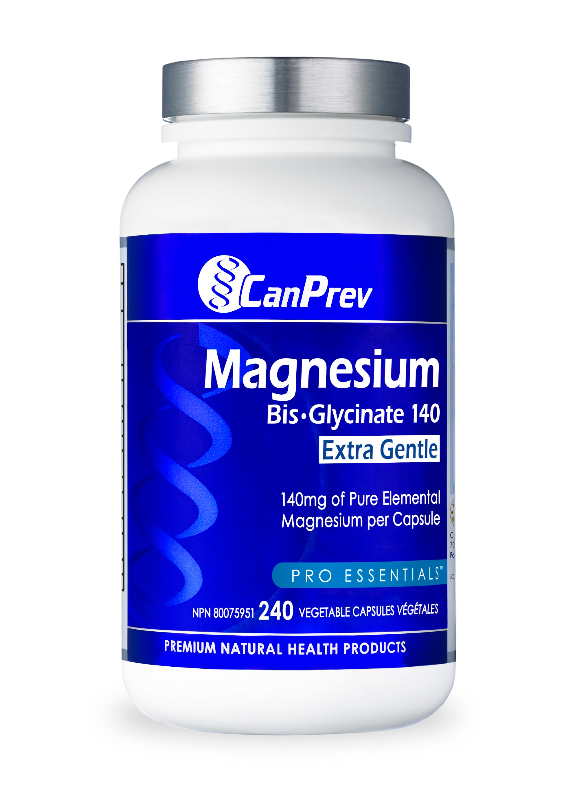 Magnesium Bis Glycinate 140 | CanPrev | 120 OR 240 Veg Capsules