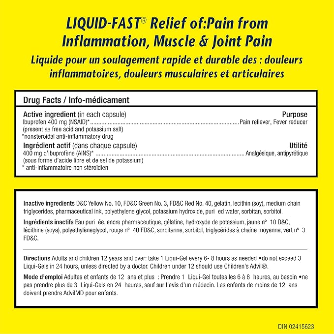 Arthritis Pain Ibuprofen Capsules 400 mg | Advil® | 45 Long Lasting Liqui-Gels