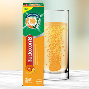 Vitamin B Complex Plus Vitamin C | Redoxon®.B | 15 Orange-Flavored Tablets