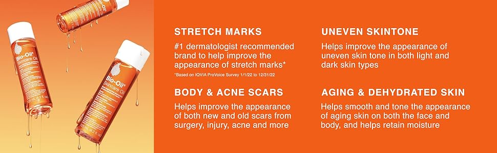 Skincare Oil by Bio-Oil® – Scars, Stretch Marks & Hydration Support | Various Sizes