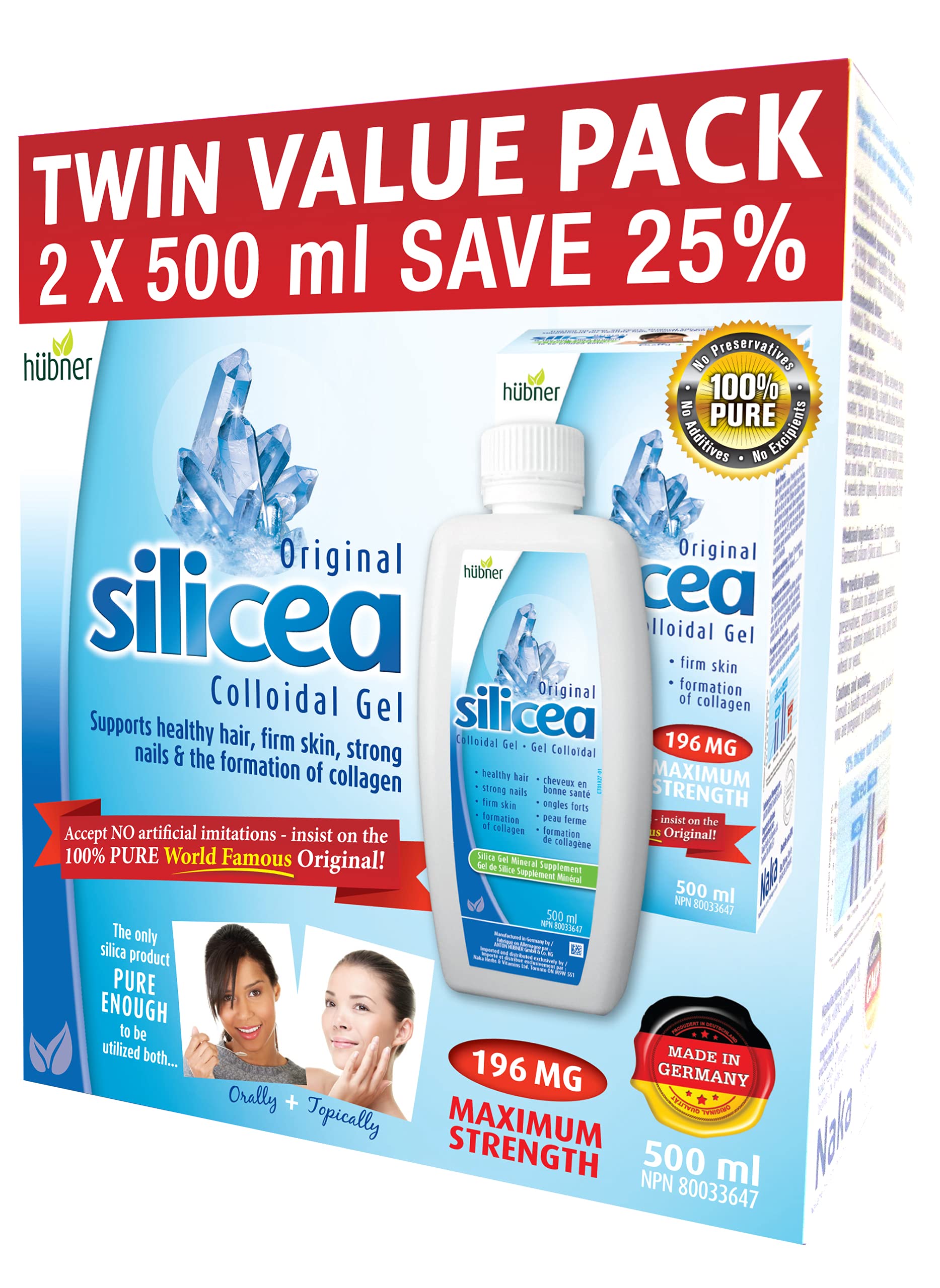 Original Silicea® Colloidal Gel by Hübner – Hair, Skin & Nail Support | Various Sizes