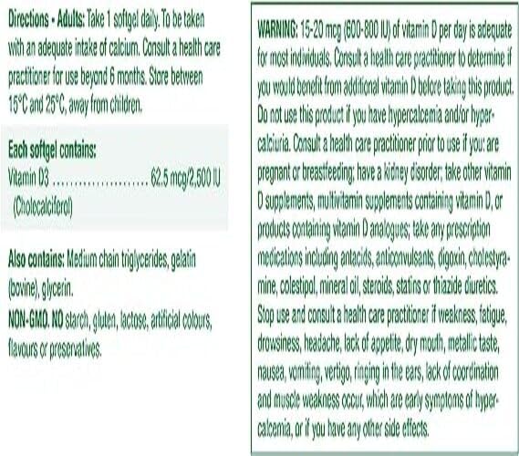 Vitamin D3 2,500 IU | Jamieson™ | 135 Softgels