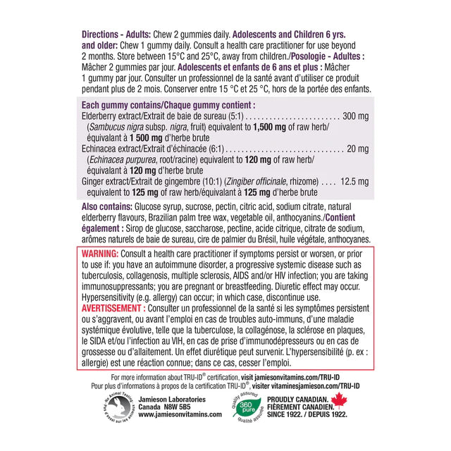 Elderberry Cold & Flu | Jamieson™ | 60 Gummies