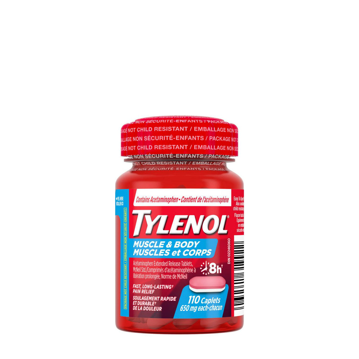 8 HR Muscle Aches & Body Pain by TYLENOL® – 650 mg Extended-Release Acetaminophen for Muscle, Joint & Body Pain | 16 OR 72 OR 112 Caplets