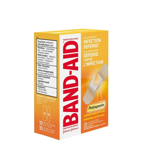 Infection Defense™ Bandages | Polysporin® Band-Aid® | 20 Count