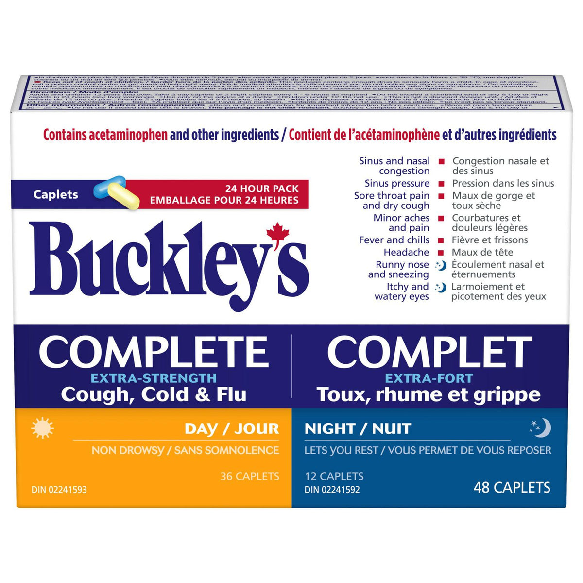 Complete Extra Strength Cough, Cold & Flu by Buckley’s® – Multi-Symptom Daytime & Nighttime Cold and Flu Relief | Caplets