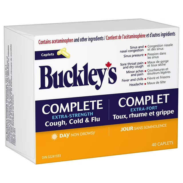 Complete Extra Strength Cough, Cold & Flu by Buckley’s® – Multi-Symptom Daytime & Nighttime Cold and Flu Relief | Caplets