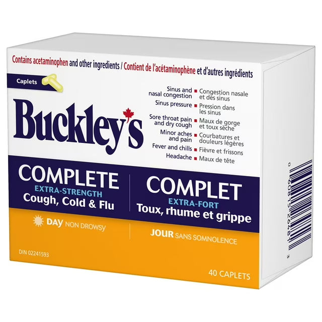 Complete Extra Strength Cough, Cold & Flu by Buckley’s® – Multi-Symptom Daytime & Nighttime Cold and Flu Relief | Caplets
