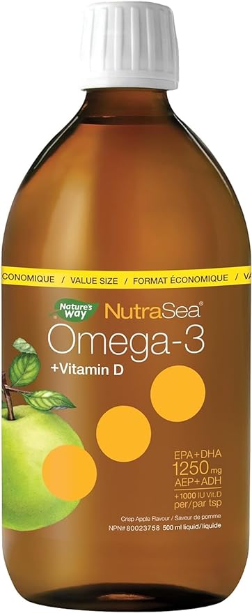 Omega-3+Vitamin D, Crisp Apple | NutraSea® | 16.9 fl oz (500 ml) or 6.8 fl oz (200 ml)