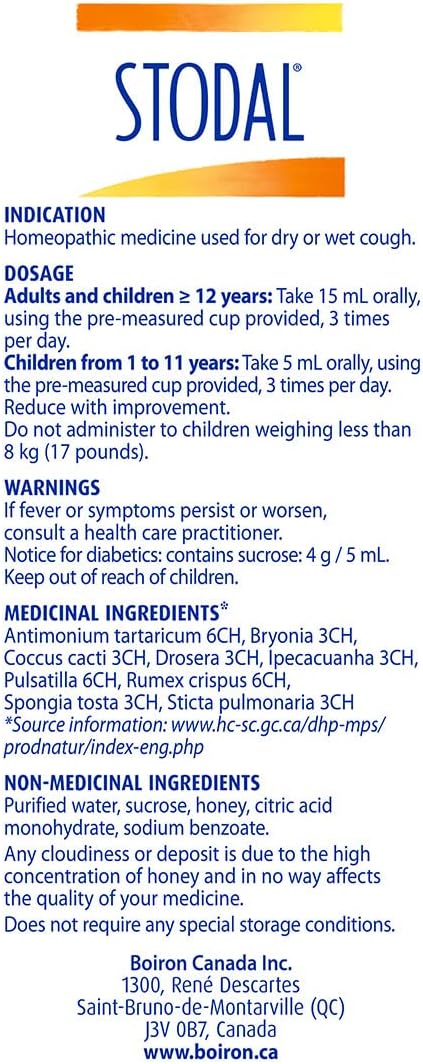 Stodal Adults Honey Cough Syrup | Boiron® | 200 mL