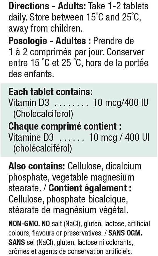 Vitamin D3 400 IU | Jamieson™ | 90 Tablets