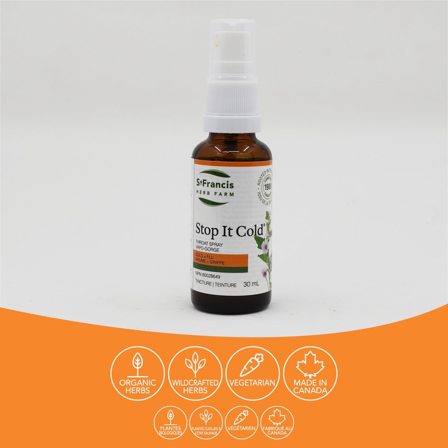 Stop It Cold® Throat Spray by St. Francis Herb Farm – Immune & Throat Support | 30 mL