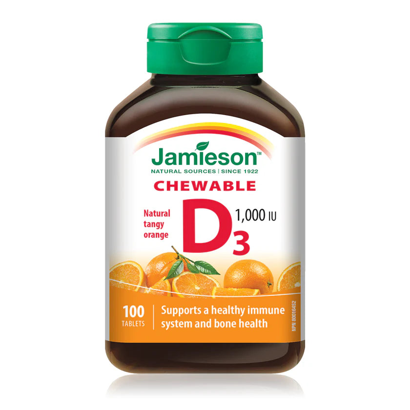 Vitamin D3 Chewables | Jamieson™ | 100 Tablets