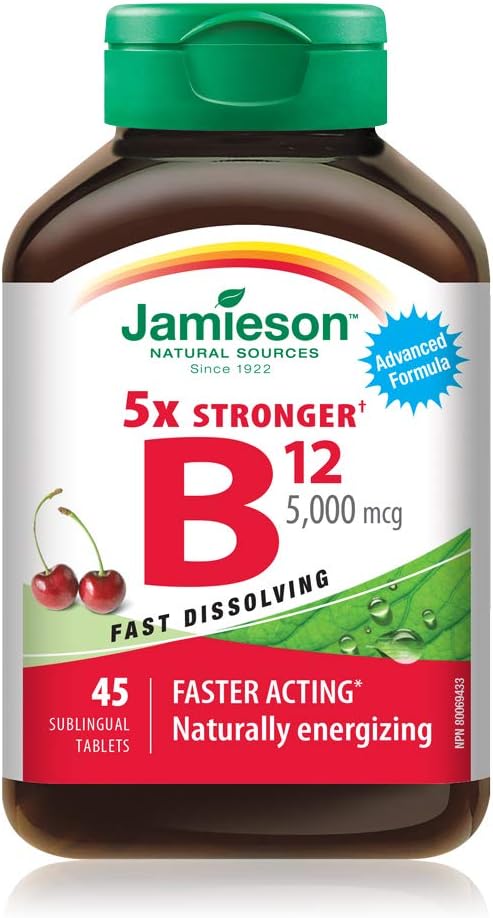 Vitamin B12 5,000 mcg Fast-Dissolving | Jamieson™ | 45 Tablets