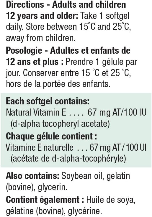 Vitamin E 100 IU | Jamieson™ | 100 Softgels