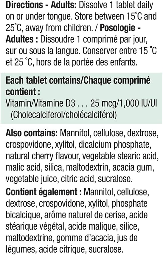 Vitamin D3 1,000 IU | Jamieson™ | 150 Fastmelt Tablets