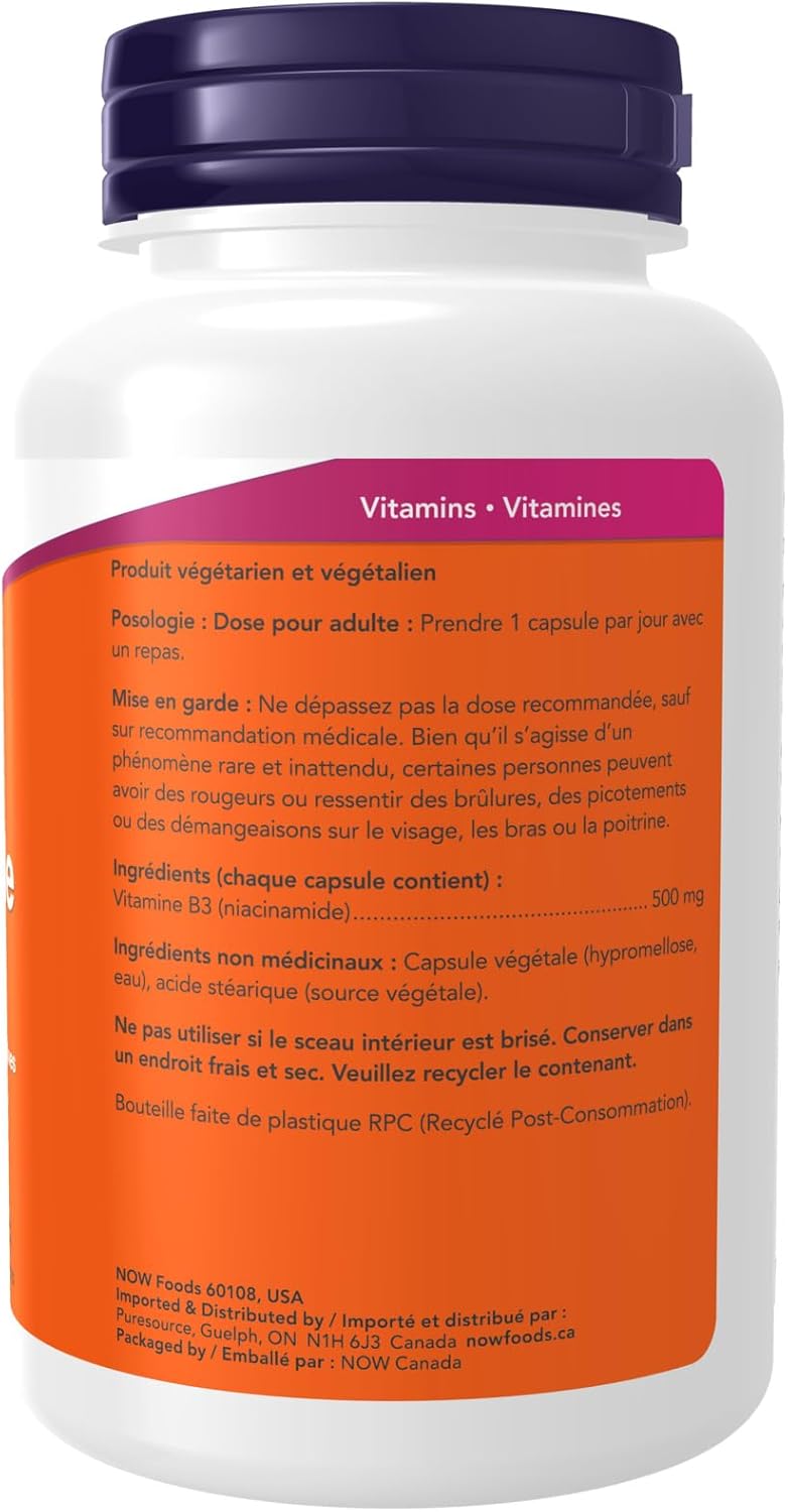 Niacinamide 500 mg | NOW® | 100 Veg Capsules