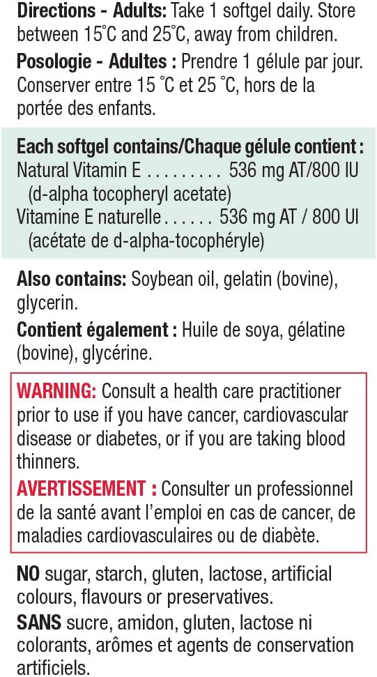 Vitamin E 800 IU | Jamieson™ | 50 Softgels