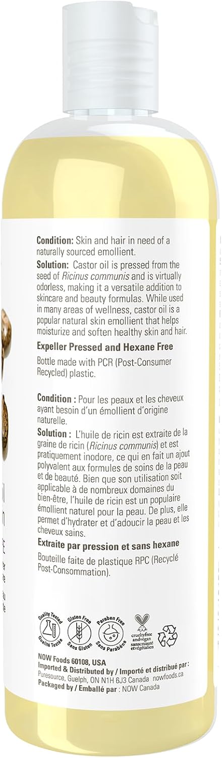 Castor Oil, Expeller Pressed | NOW® | 118 or 473 mL