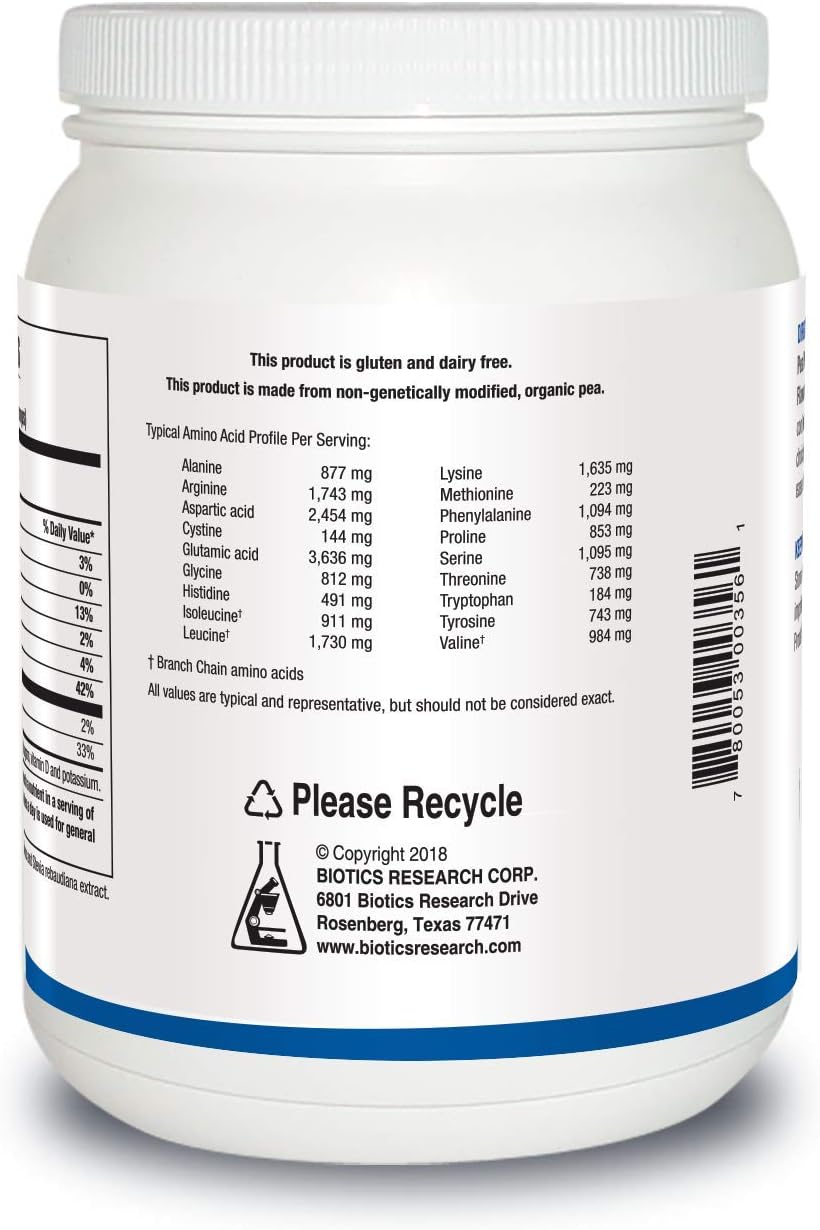 Pea Protein Isolate Powder | Biotics Research® | 21 oz