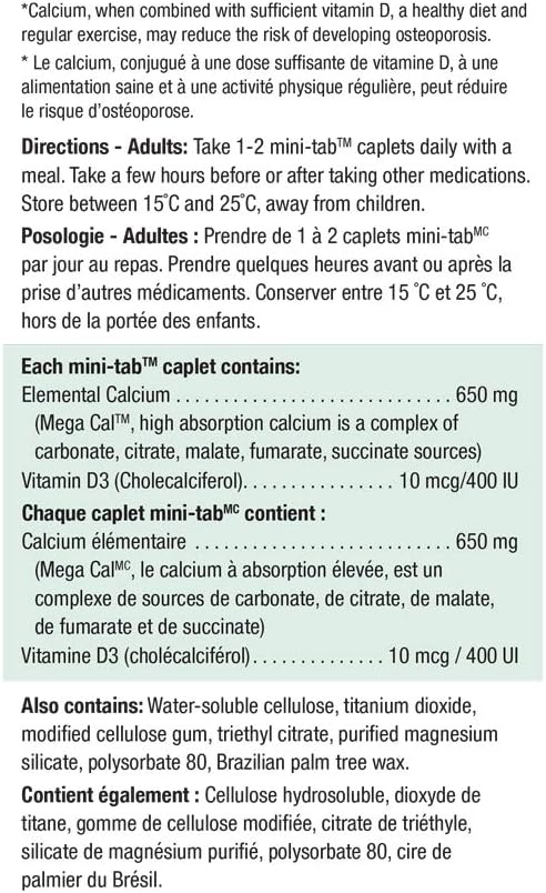 Mega Cal™-Calcium & Vitamin D3 | Jamieson™ | 120 Caplets
