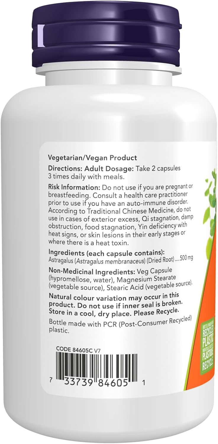 Astragalus 500 mg | NOW® | 100 Capsules