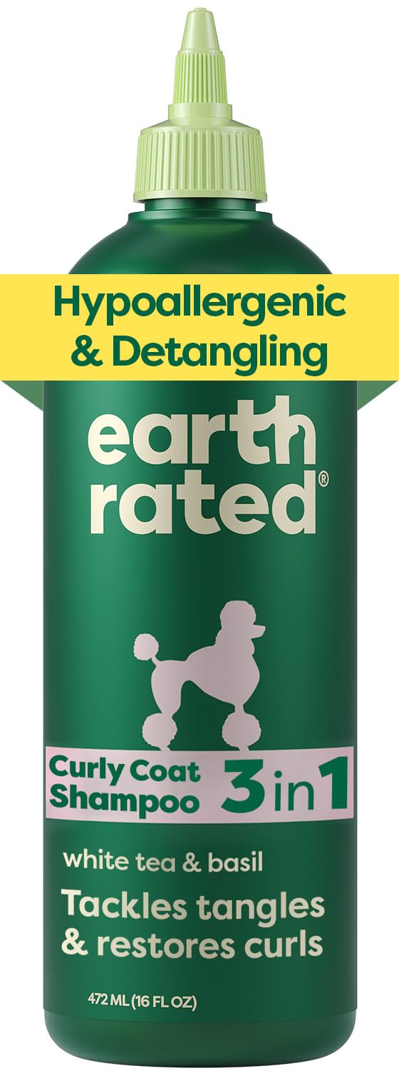 Earth Rated (A Canadian Company), 3-in-1 Detangling Dog Shampoo and Conditioner, Deodorizing Oatmeal Shampoos for Dogs and Puppies, Great for Smelly Pets, White Tea and Basil Scent, 473 ml š All In One Marketplace Canada