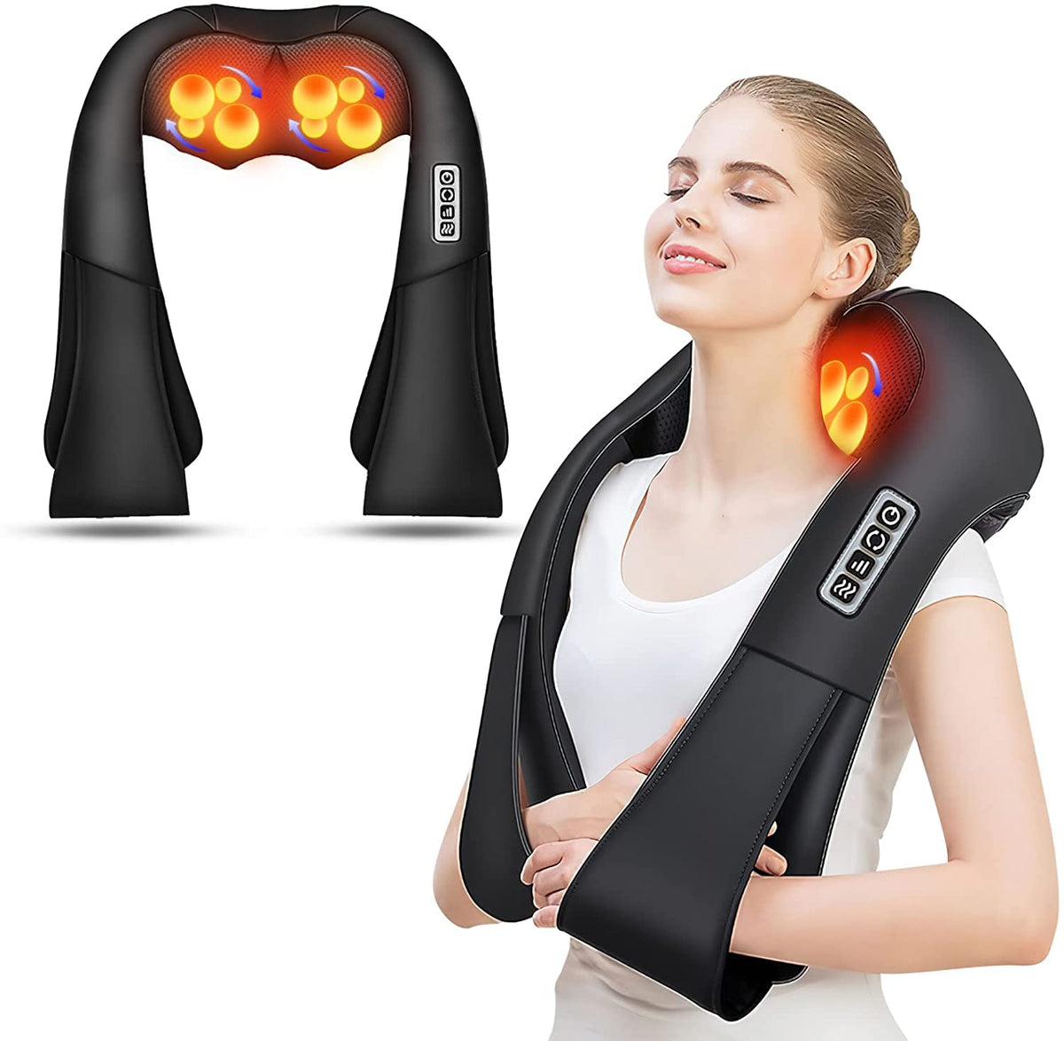 AERLANG Shiatsu Neck and Shoulder Massager, Back Massager with Heat Deeper Tissue Kneading Massage for Shoulder, Neck and Back Massage Electric Massagers-mothers Day Gift Ideas (NOT Cordless) ๐ All In One Marketplace Canada
