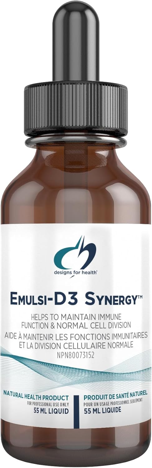 Emulsi-D3 Synergy™ by Designs for Health® – High-Absorption Vitamin D3 & K2 | 2 fl oz (59 mL) Liquid