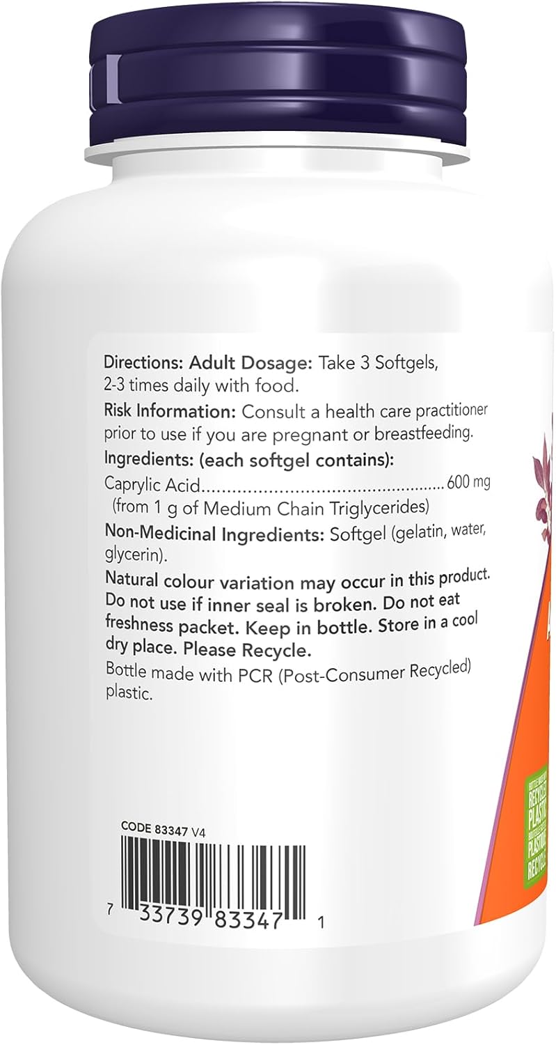 Caprylic Acid 600 mg | NOW® | 100 Softgels