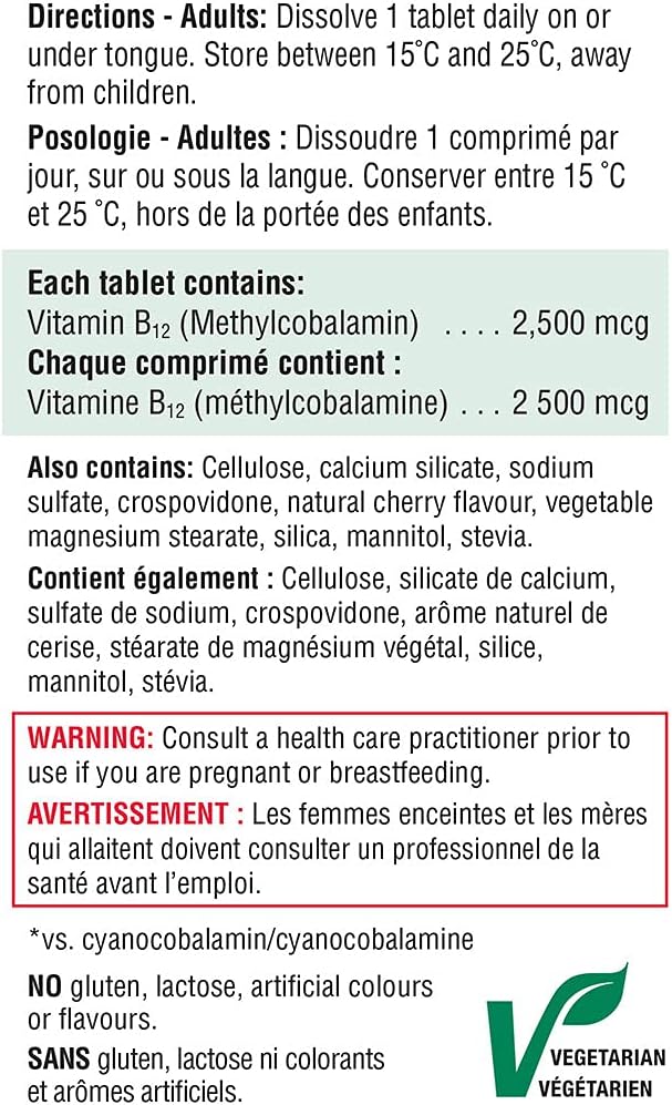 Vitamin B12 2,500 mcg Fast-Dissolving | Jamieson™ | 60 Tablets