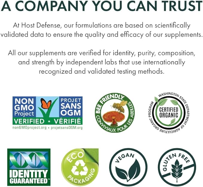 Turkey Tail Capsules by Host Defense® Mushrooms™ – Immune & Gut Support | 60 or 120 Caps