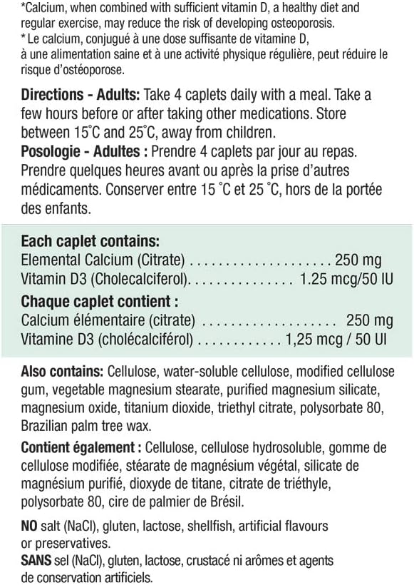 Calcium Citrate & Vitamin D3 | Jamieson™ | 120 Caplets