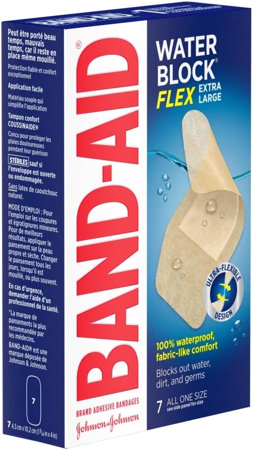 Water Block Flex™ Extra Large Bandages, 100% Waterproof | Band-Aid® | 7 Count