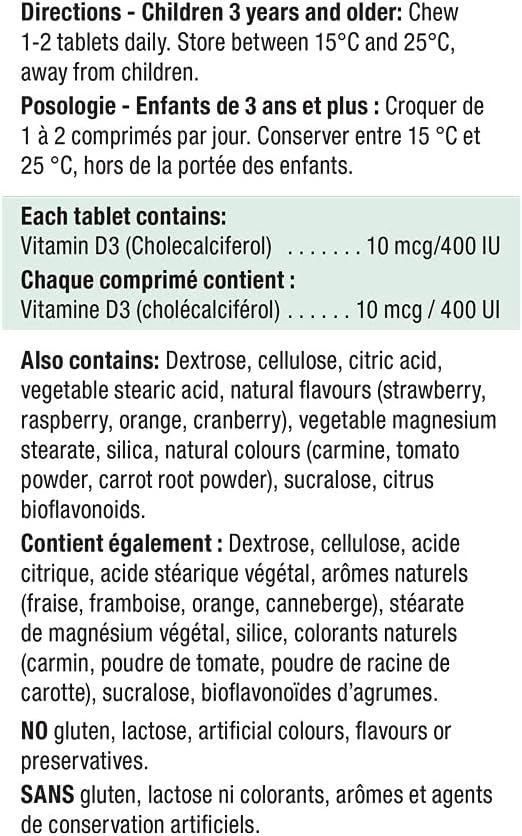 Vitamin D3 for Kids | Jamieson™ | 100 Tablets