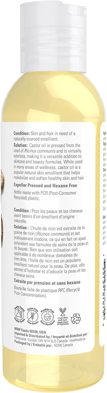 Castor Oil, Expeller Pressed | NOW® | 118 or 473 mL